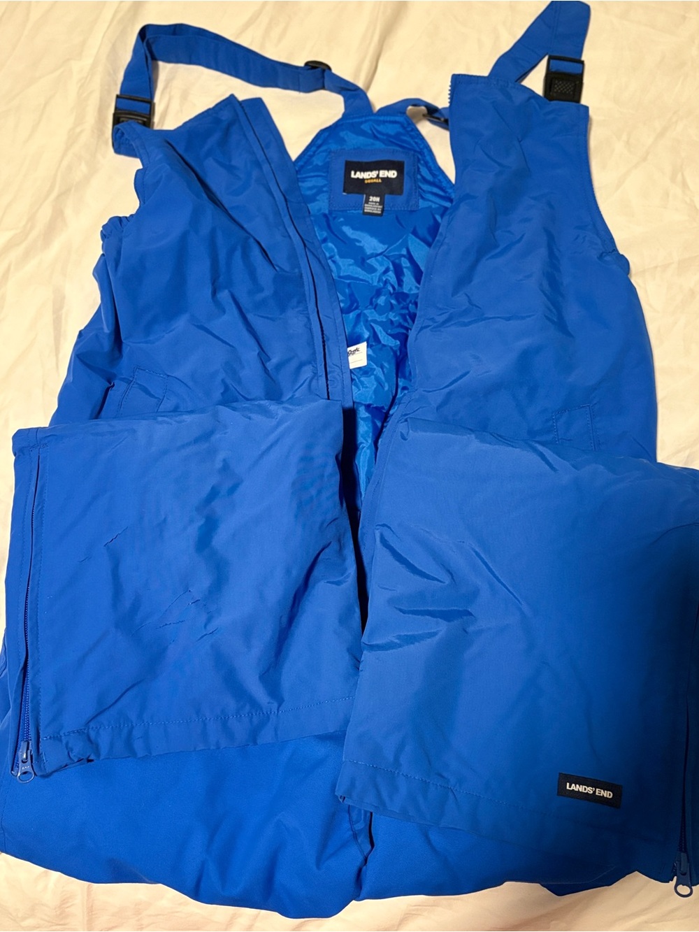 Lands' End Kids Royal Blue Insulated Ski Bibs